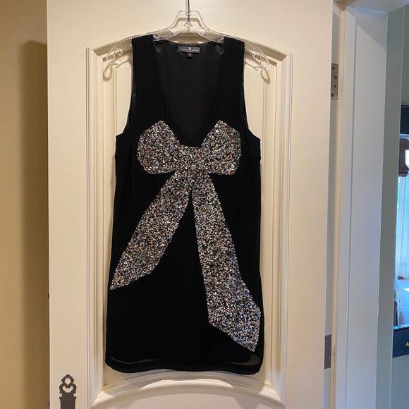 Alexia Admor Sequined Bow Silk Dress Size M - Picture 2 of 8